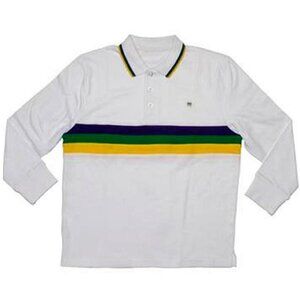 Adult 2X Or 3X Mardi Gras White Purple Green Yellow Long Sleeve Shirt